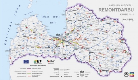 latvijas autocelu remontdarbu karte 2012