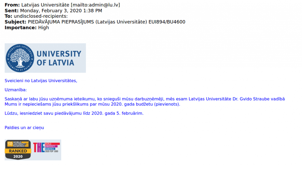 latvijas universitate inficets epasts