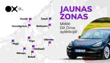 ox drive jaunas zonas